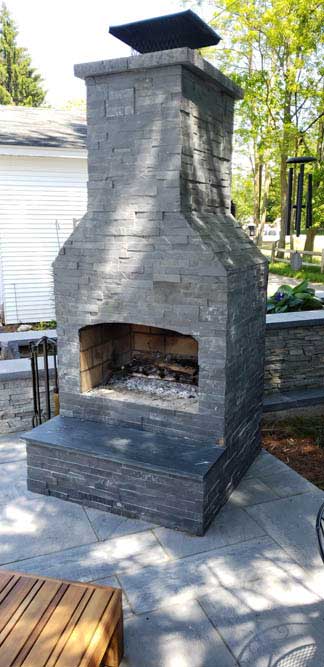 Leelanau County Outdoor Fireplace Home Build
