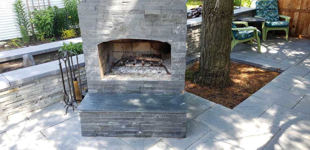 Real Outdoor Fireplace