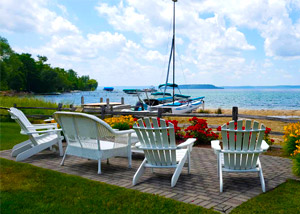 The Boathouse on West Bay in Traverse City Michigan Paver Patio Addition