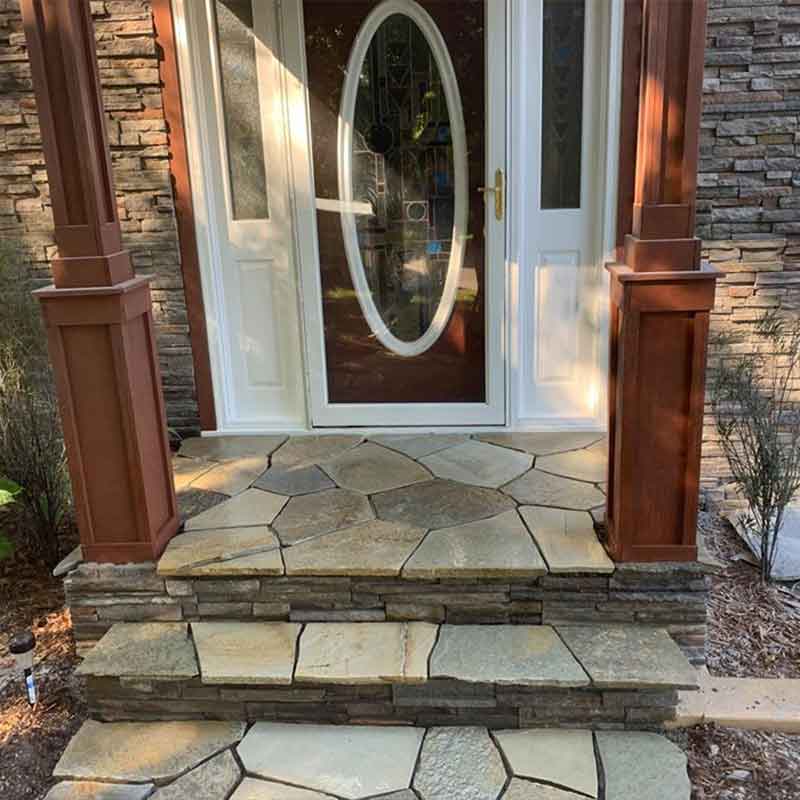 Front Door with stones steps