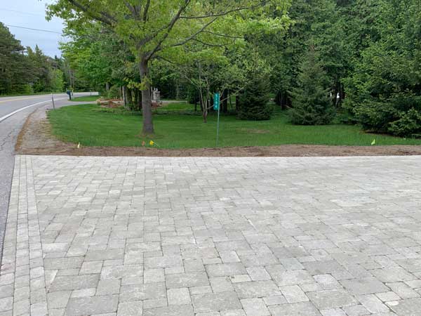 driveway pavers meet road