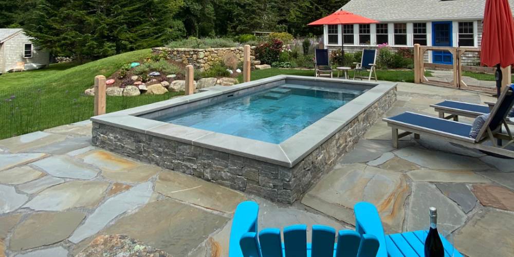 plunge pool on bluestone patio