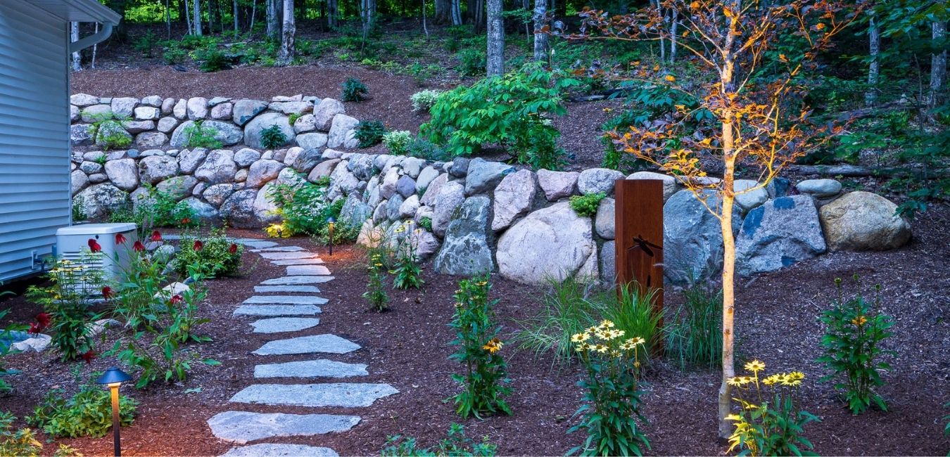staggered LED pathway lighting leelanau county